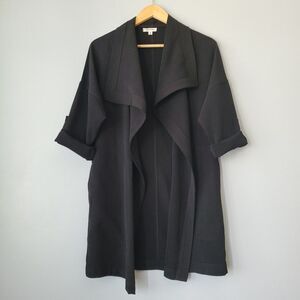 Max Studio Black Open Front Drapey Cardigan Lightweight Jacket Womens Small